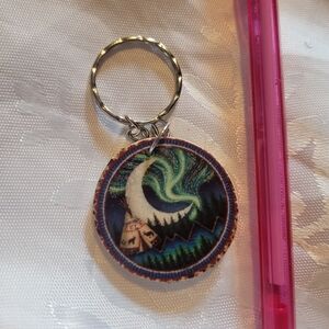 🌲BUY 1 GET 1 FREE 🌲Aurora Borealis Keychain with Teepee Design